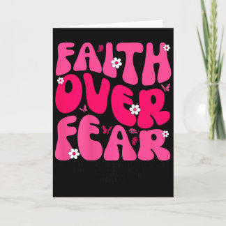Groovy Bloemige Geloof Boven Angst Religieus God C Kaart