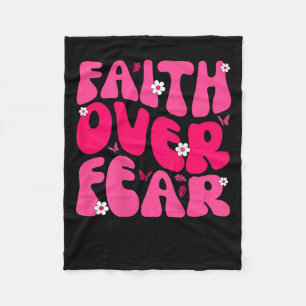 Groovy Bloemige Geloof Over Angst Religieus God Ch Fleece Deken
