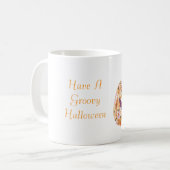 Groovy Bloemige Pompoen Halloween Koffiemok (Voorkant links)
