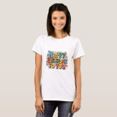 Groovy Bloemige Verjaardag T-shirt (Voorkant volledig)