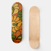 Groovy Bloom - Retro Floral 1970s skateboard (Voorkant)