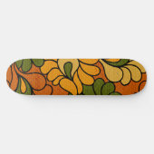 Groovy Bloom - Retro Floral 1970s skateboard (Horizontaal)