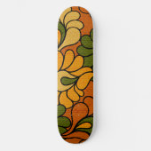 Groovy Bloom - Retro Floral 1970s skateboard (Voorkant)