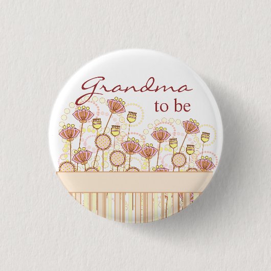 Groovy Blooms "Grandma to be" pin Ronde Button 3,2 Cm (Voorkant)