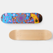Groovy Blue Abstracte Futuristic Spiral Digital Ar Persoonlijk Skateboard (Horizontaal)
