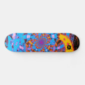 Groovy Blue Abstracte Futuristic Spiral Digital Ar Persoonlijk Skateboard (Horizontaal)