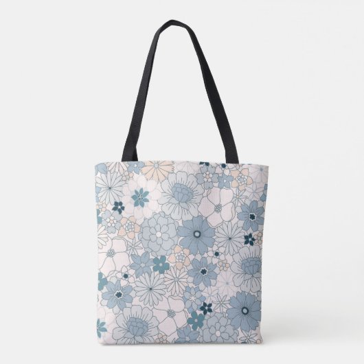Groovy Blue Blossom Tas (Achterkant)