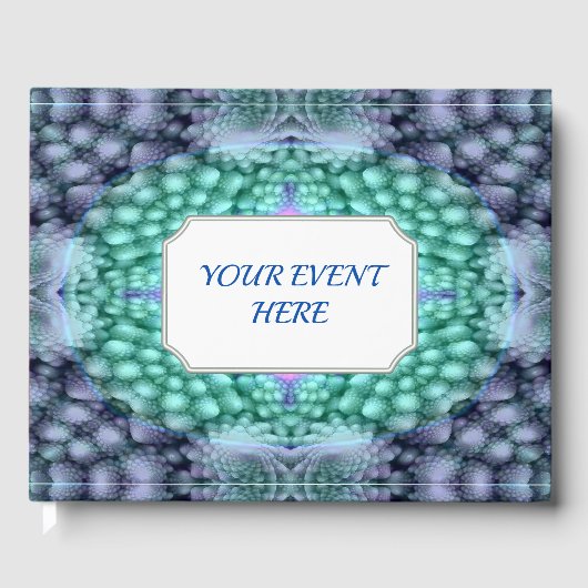 Groovy Blue Fractal Kaleidoscope Gastenboek (Voorkant)