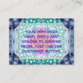 Groovy Blue Fractal Kaleidoscope Visitekaartje (Achterkant)