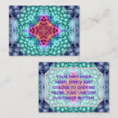 Groovy Blue Fractal Kaleidoscope Visitekaartje (Voorkant / Achterkant)
