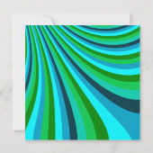 Groovy Blue Green Rainbow Slide Stripes Retro Kaart (Achterkant)