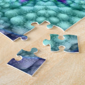 Groovy Blue Jigzaag Puzzle met Gift Box Legpuzzel (Zijkant)
