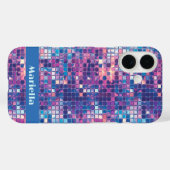 Groovy Blue & Paarse Discobal Gepersonaliseerd Case-Mate iPhone Case (Achterkant (horizontaal))