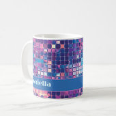 Groovy Blue & Paarse Discobal Gepersonaliseerd Koffiemok (Voorkant links)
