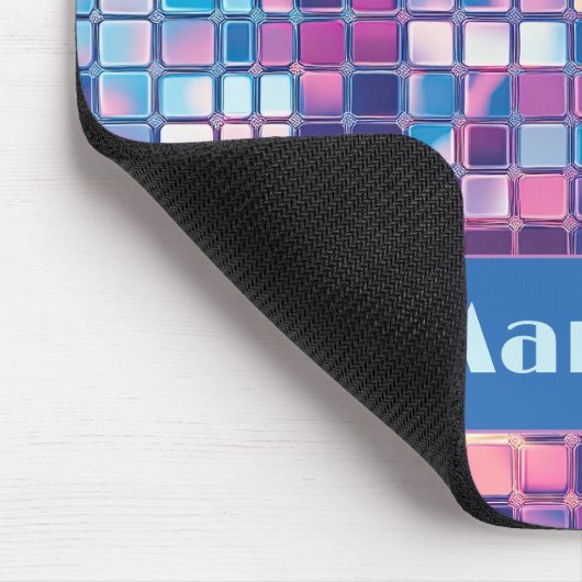 Groovy Blue & Paarse Discobal Gepersonaliseerd Muismat (Hoek)