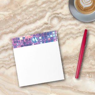Groovy Blue & Paarse Discobal Gepersonaliseerd Notitieblok