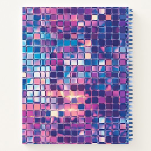 Groovy Blue & Paarse Discobal Gepersonaliseerd Notitieboek (Achterkant)