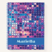 Groovy Blue & Paarse Discobal Gepersonaliseerd Notitieboek (Voorkant)