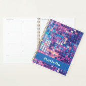 Groovy Blue & Paarse Discobal Gepersonaliseerd Planner (Display)