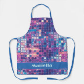 Groovy Blue & Paarse Discobal Gepersonaliseerd Schort (Voorkant)