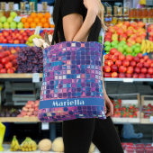 Groovy Blue & Paarse Discobal Gepersonaliseerd Tote Bag