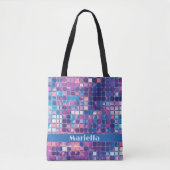 Groovy Blue & Paarse Discobal Gepersonaliseerd Tote Bag (Voorkant)