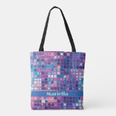 Groovy Blue & Paarse Discobal Gepersonaliseerd Tote Bag (Achterkant)
