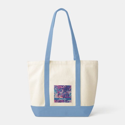 Groovy Blue & Paarse Discobal Gepersonaliseerd Tote Bag (Achterkant)