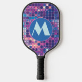 Groovy Blue & Paarse Discobal Gepersonaliseerde Go Pickleball Paddle (Achterkant)