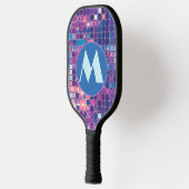 Groovy Blue & Paarse Discobal Gepersonaliseerde Go Pickleball Paddle (Links)