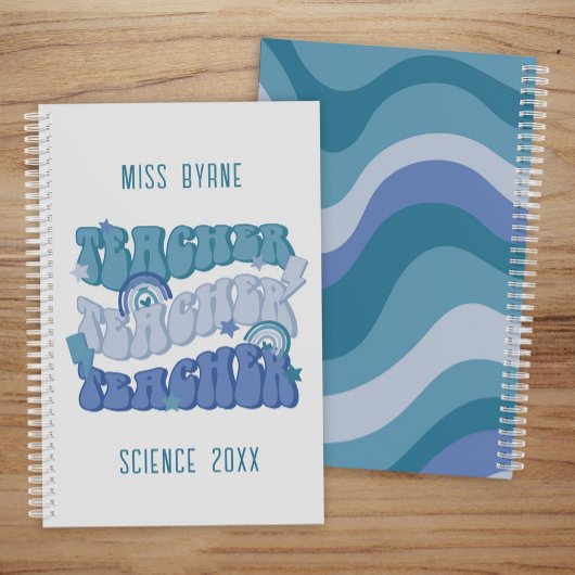 Groovy Blue Retro Teacher Planner