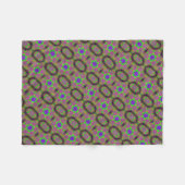 groovy blue star / bloemen fleece deken (Voorkant (Horizontaal))