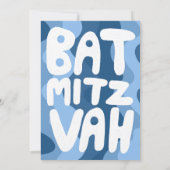 Groovy Blue Waves Custom Bat Bar Bnai Mitzvah Save The Date (Achterkant)