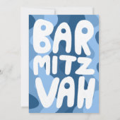 Groovy Blue Waves Custom Bat Bar Bnai Mitzvah Save The Date (Achterkant)