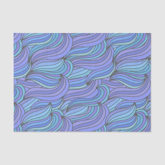 Groovy Blue Waves Tissuepapier (Voorkant)