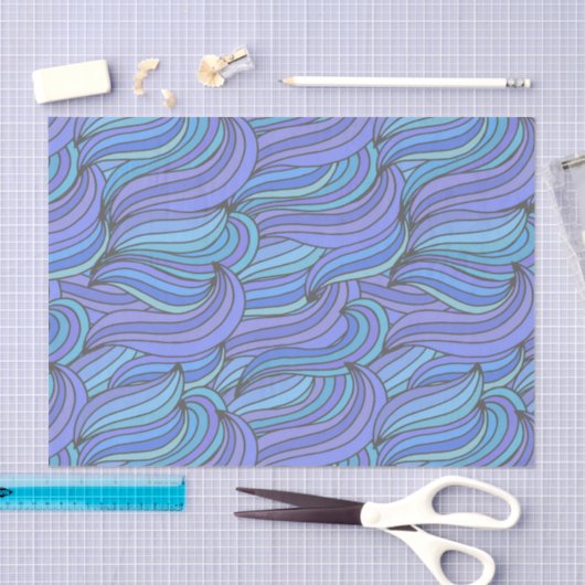 Groovy Blue Waves Tissuepapier (Craft)