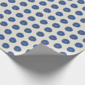 Groovy Blue Wrapping Paper Cadeaupapier (Hoek)