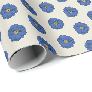 Groovy Blue Wrapping Paper Cadeaupapier