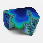 Groovy Blues Fractal Abstracte Art Stropdas (Opgerold)