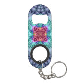Groovy    BlueVintage Fractal Kaleidoscope Sleutelhanger Flessenopener (Achterkant)