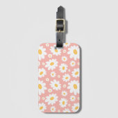 Groovy Blush Boho Daisy Bloementuin Patroon Bagagelabel (Voorkant (verticaal))