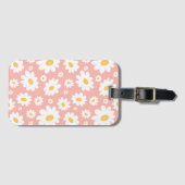 Groovy Blush Boho Daisy Bloementuin Patroon Bagagelabel (Voorkant (horizontaal))
