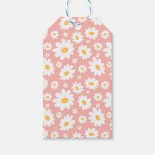 Groovy Blush Boho Daisy Bloementuin Patroon Cadeaulabel