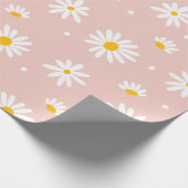 Groovy Blush Boho Daisy Bloementuin Patroon Cadeaupapier (Hoek)