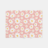 Groovy Blush Boho Daisy Bloementuin Patroon Fleece Deken (Voorkant (Horizontaal))