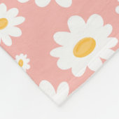 Groovy Blush Boho Daisy Bloementuin Patroon Fleece Deken (Hoek)