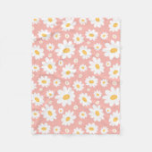 Groovy Blush Boho Daisy Bloementuin Patroon Fleece Deken (Voorkant)