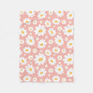 Groovy Blush Boho Daisy Bloementuin Patroon Fleece Deken