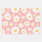 Groovy Blush Boho Daisy Bloementuin Patroon Inpakpapier Vel (Voorkant 3)