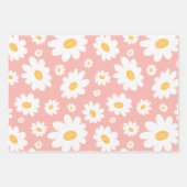 Groovy Blush Boho Daisy Bloementuin Patroon Inpakpapier Vel (Voorkant)
